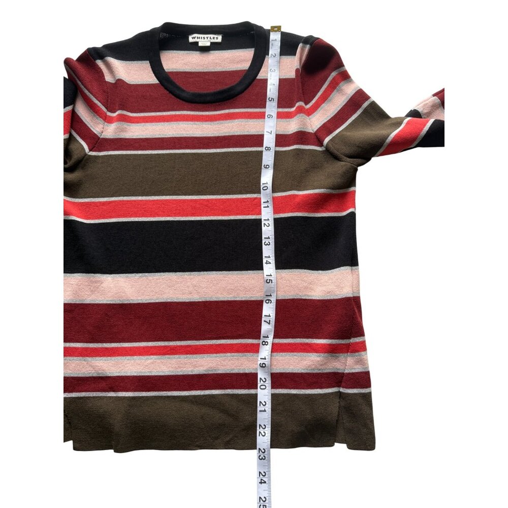 Whistles Womens Size 6 Sweater Striped Long Sleeve Multicolor Top - Picture 6 of 7